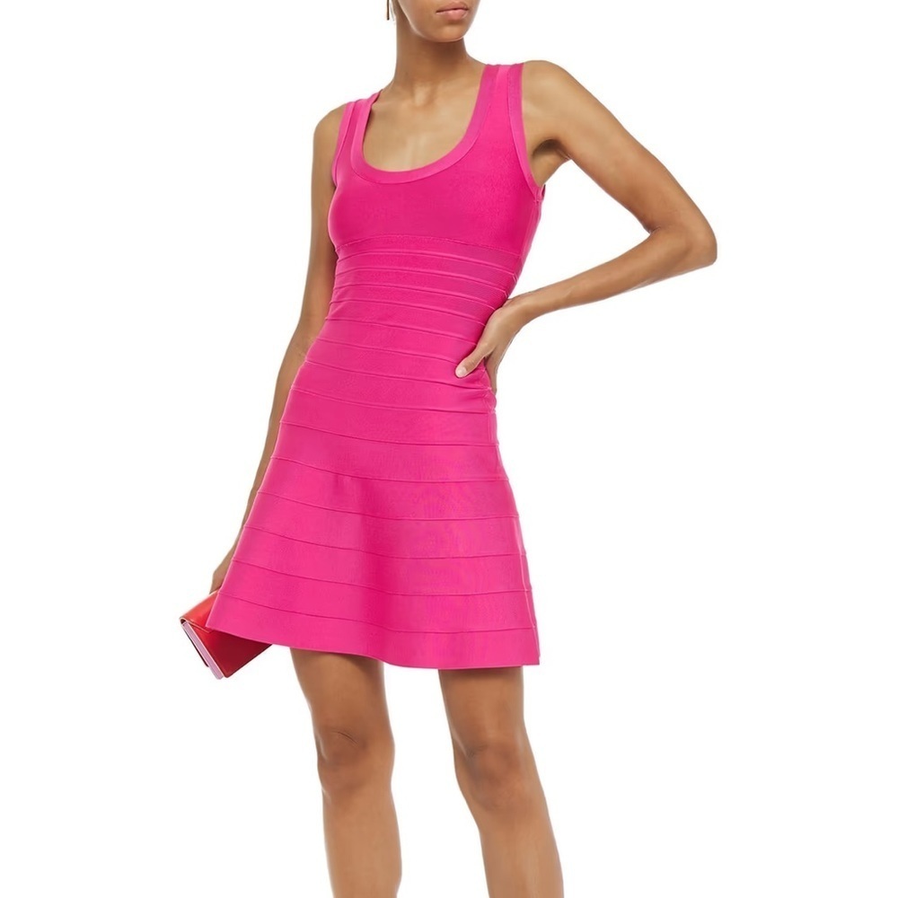 NEW HERVÉ LÉGER Barbiecore Bandage Mini Dress